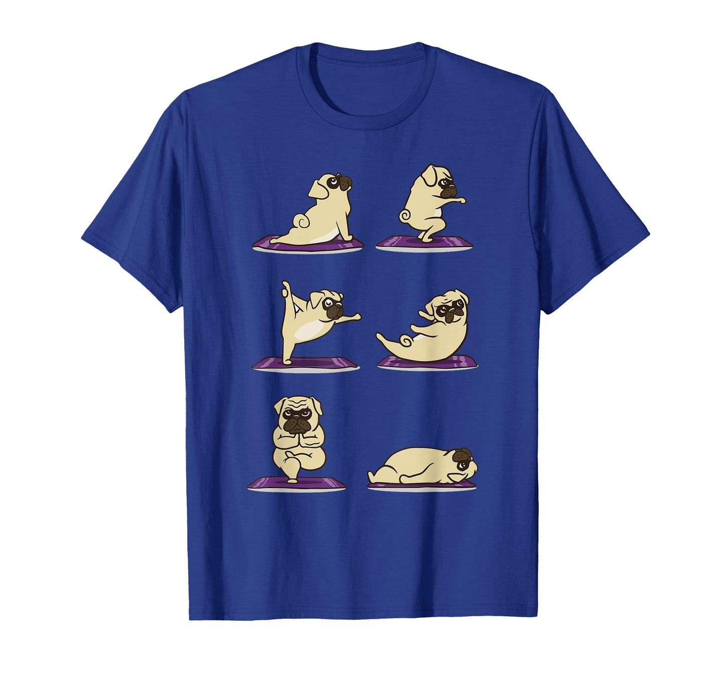 Funny Pug doing Yoga Exercises Asanas T-Shirt