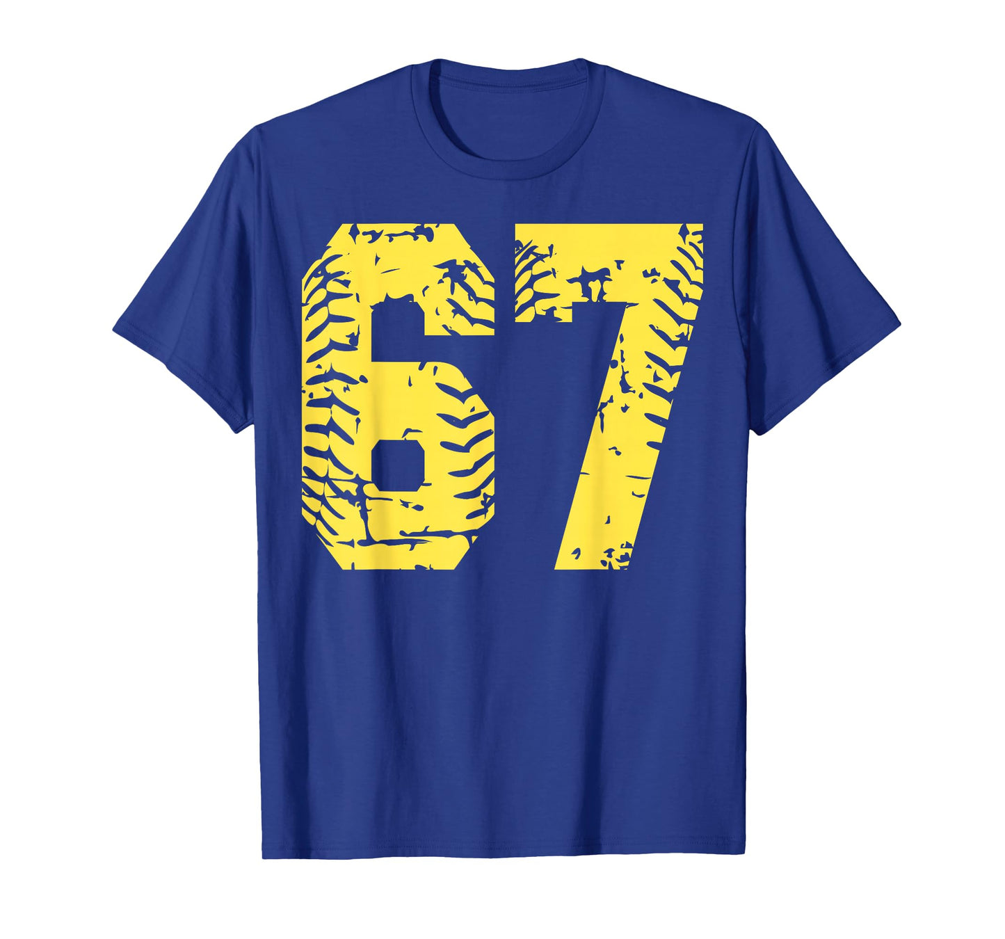 Number 67 Yellow Group Matching Halloween Birthday Funny T-Shirt
