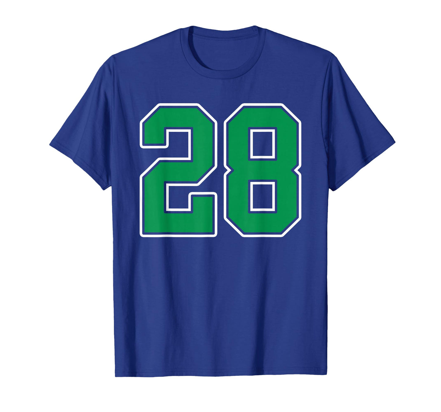 Kelly Green White Number 28 Jersey Player Uniform #28 T-Shirt