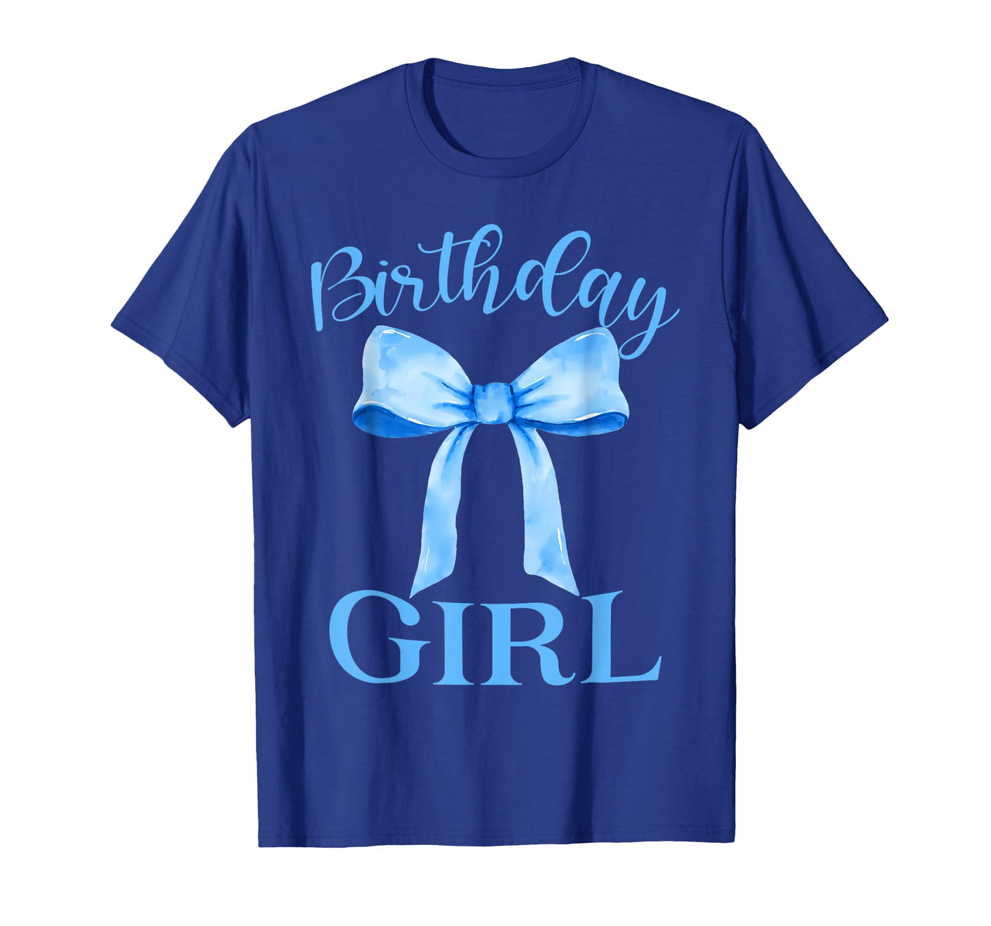Birthday Girl Blue Coquette Bow Birthday Party Family T-Shirt