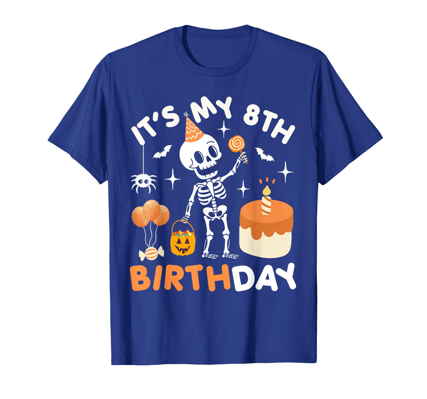 It's My 8th Birthday-Funny Halloween Skeleton Birthday 8 Boy T-Shirt