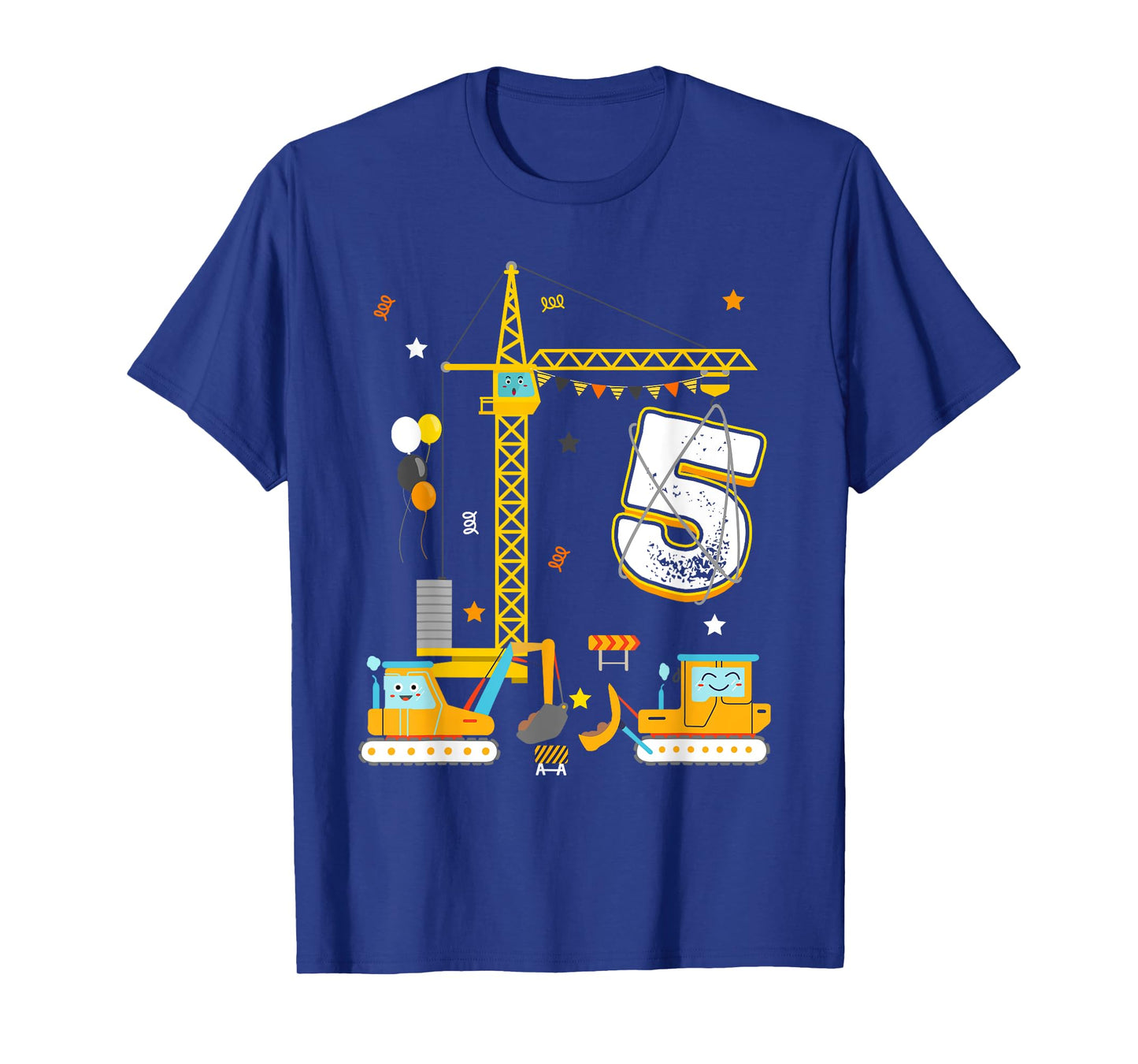 5th Construction Birthday Party Five Year Old Boy 5 Yr T-Shirt