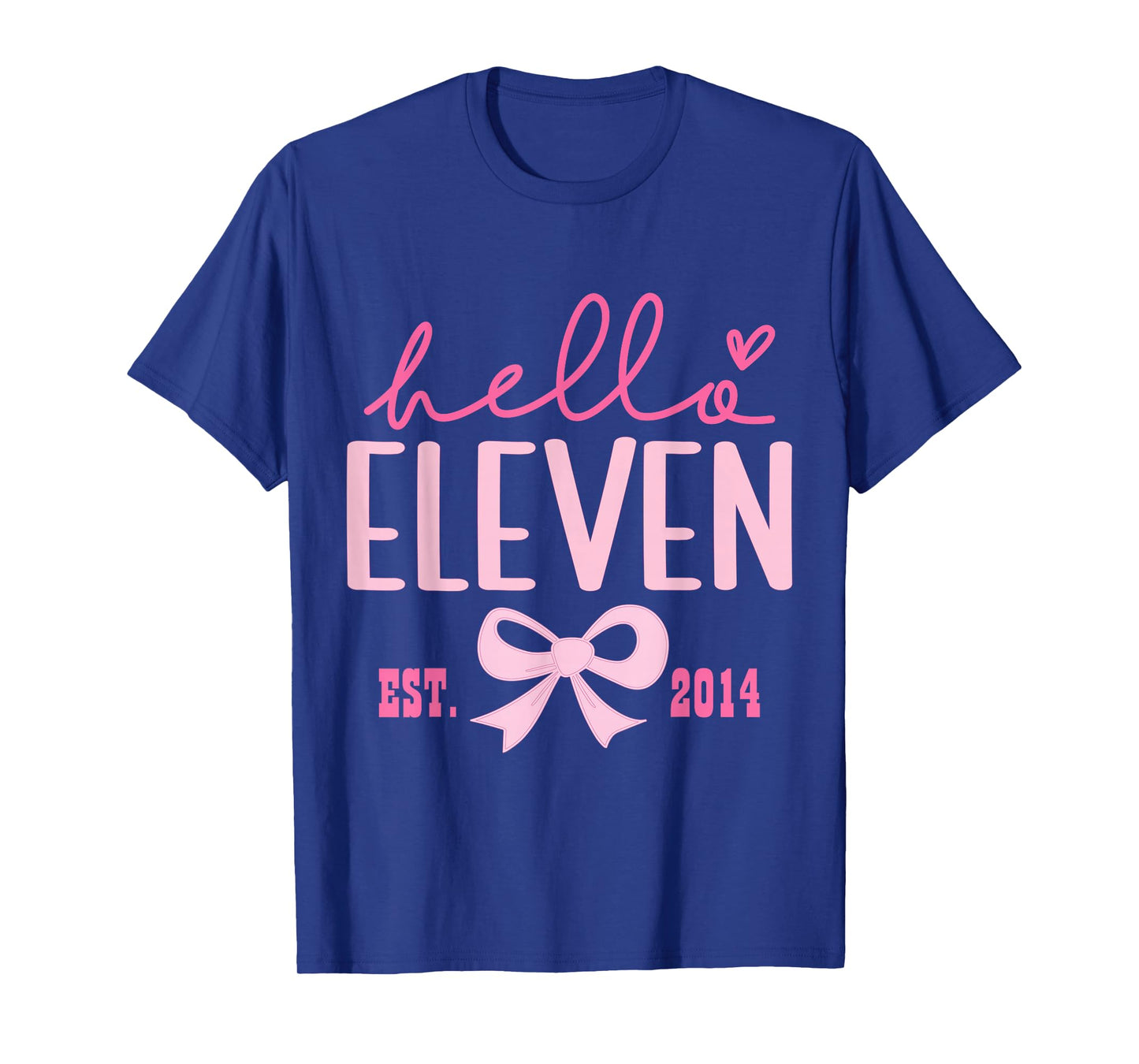 Hello Eleven Est 2014 Pink Coquette Happy 11th Birthday Girl T-Shirt