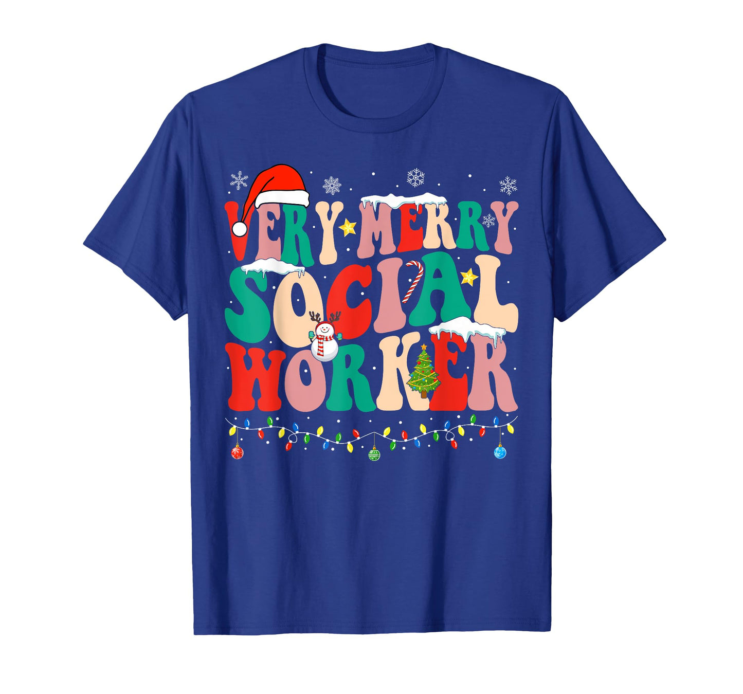 Very Merry Social Worker Xmas Cool Christmas Social Worker T-Shirt