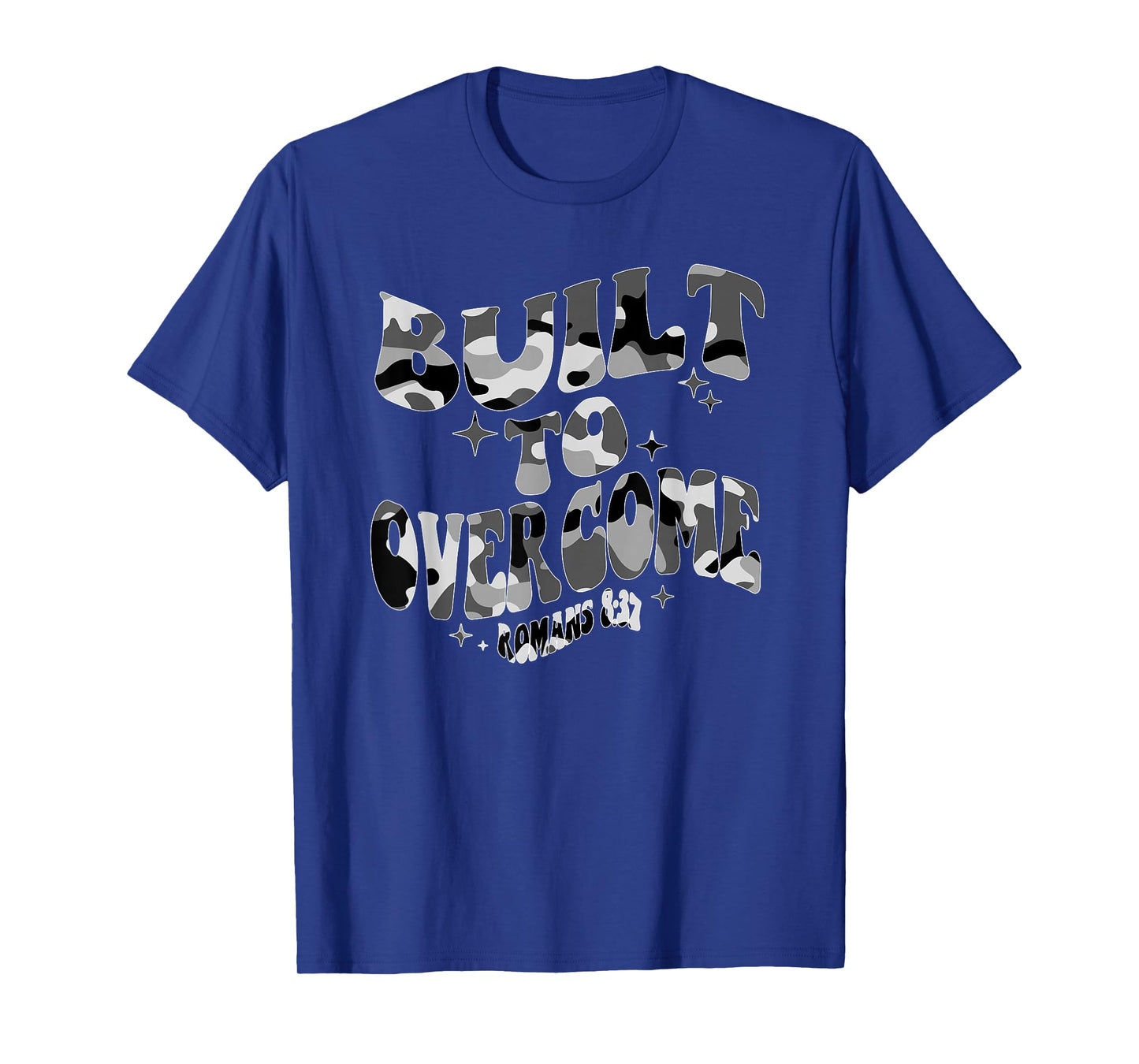 Built to Overcome Camo Christian Gym Workout Faith Scripture T-Shirt