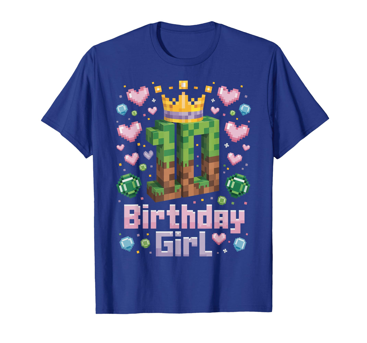 10th Birthday Girl Shirt Gaming Pixel Party 10 Year Old T-Shirt