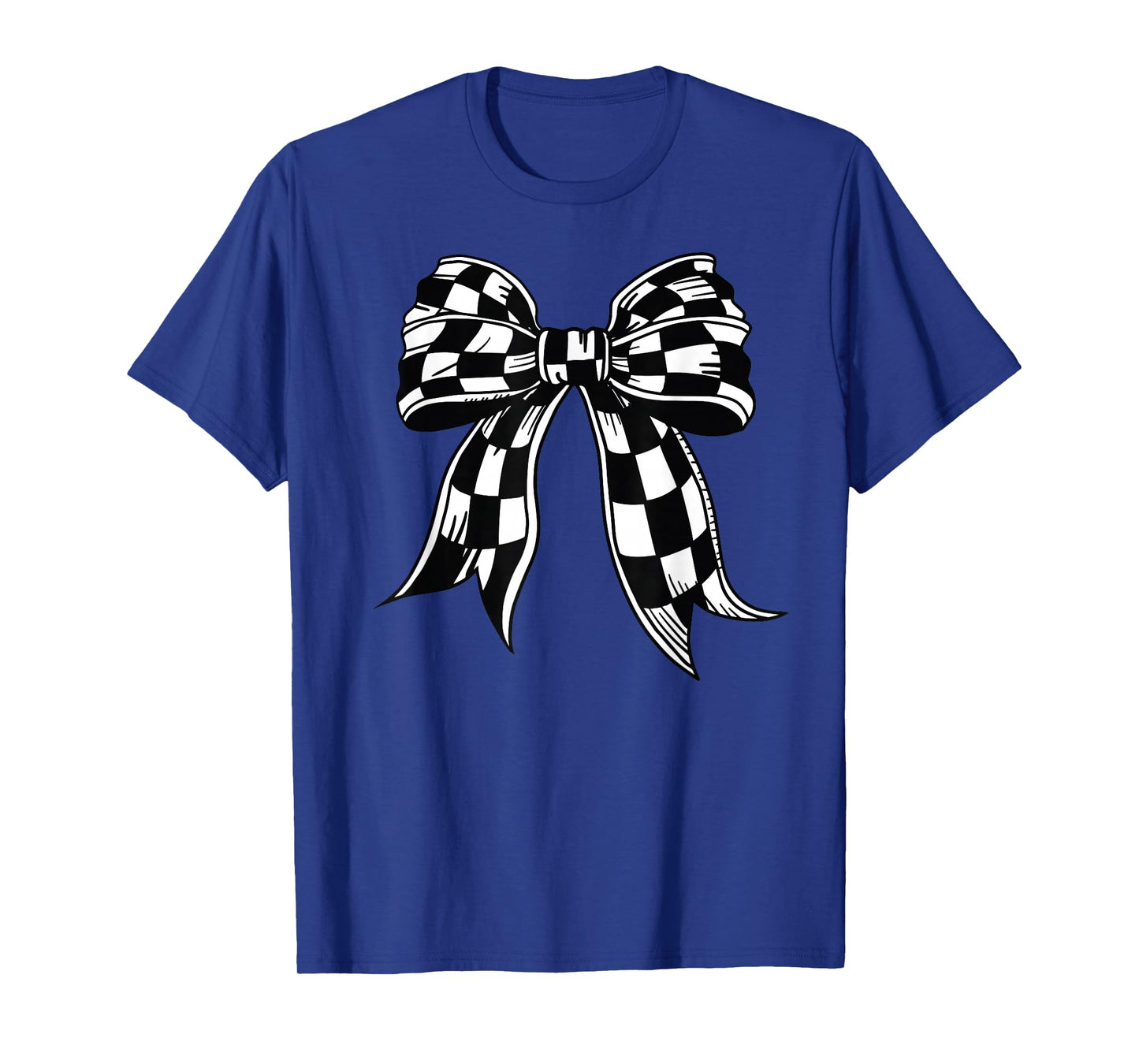 Checkered Bow Tie Flag Automobile Motor Race Car Racing team T-Shirt