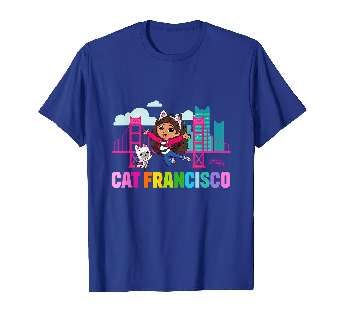 DreamWorks Gabby's Dollhouse The Movie Cat Francisco Rainbow T-Shirt