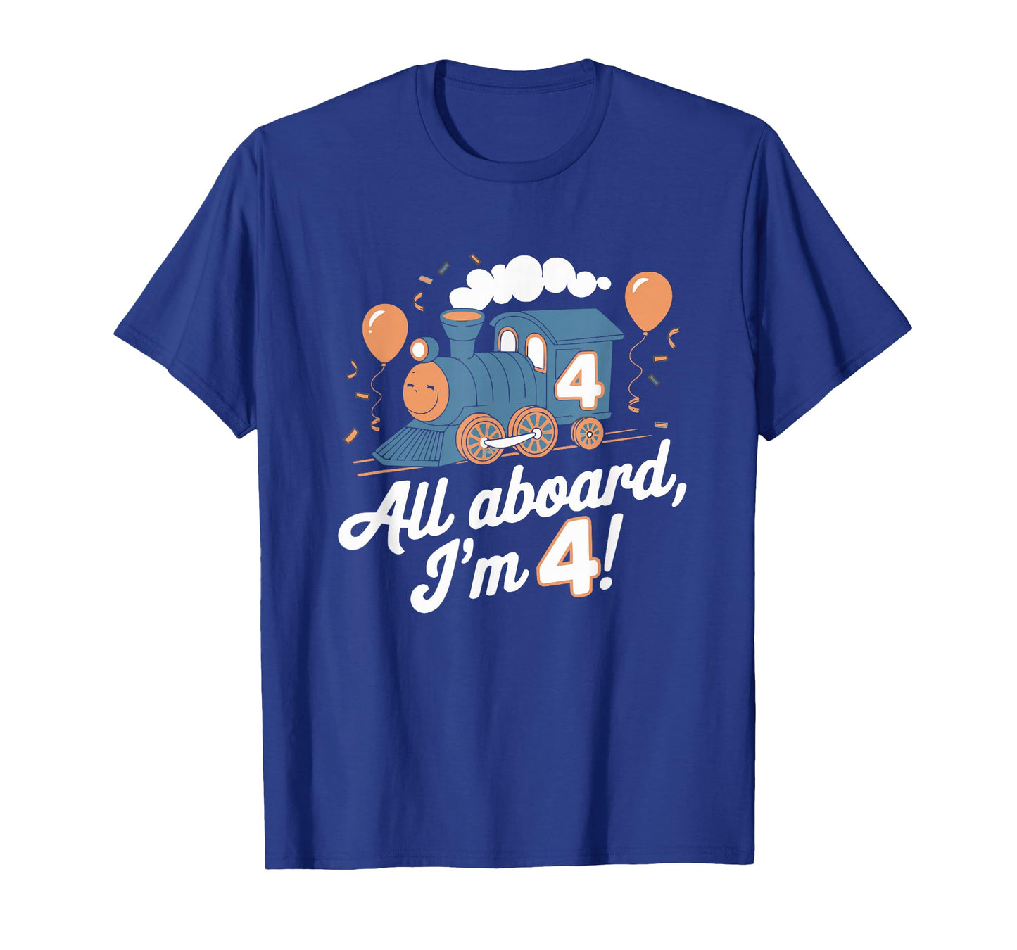 Train 4th Birthday All Aboard I'm 4 Design For Kids T-Shirt