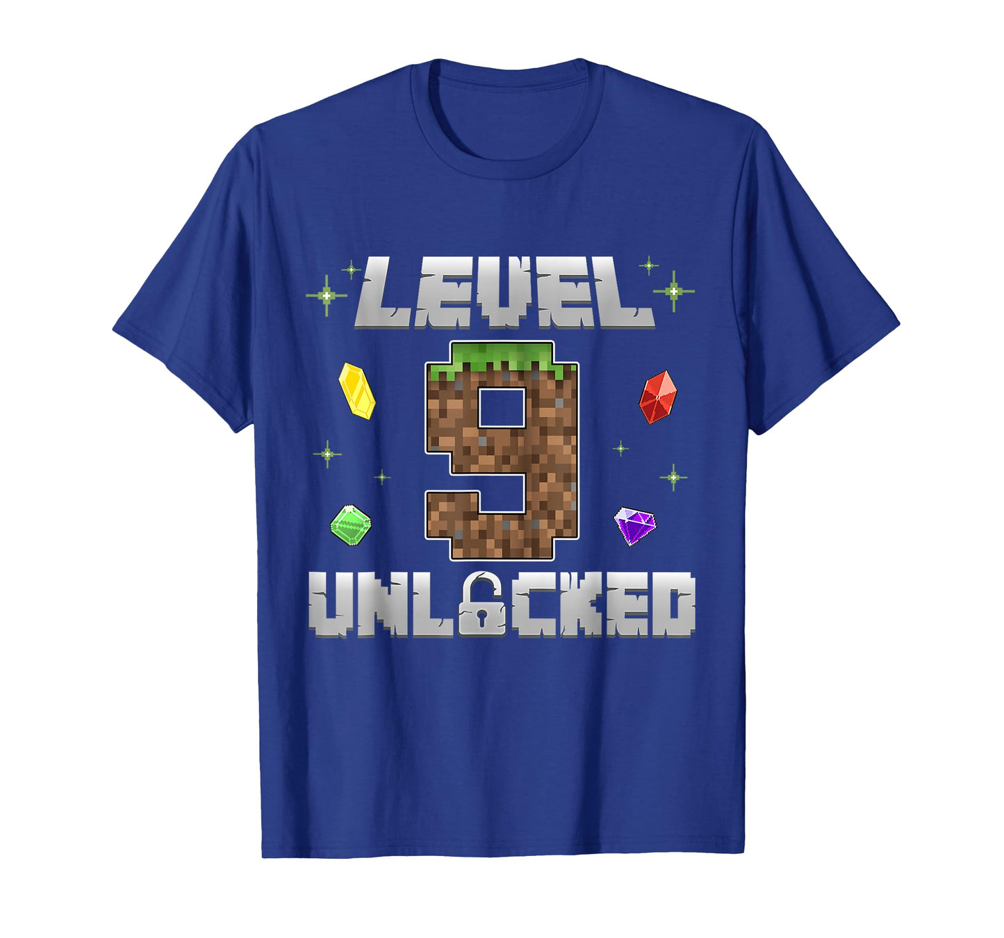 Birthday Boy Level 9 Unlocked 9th Birthday Pixel Theme T-Shirt