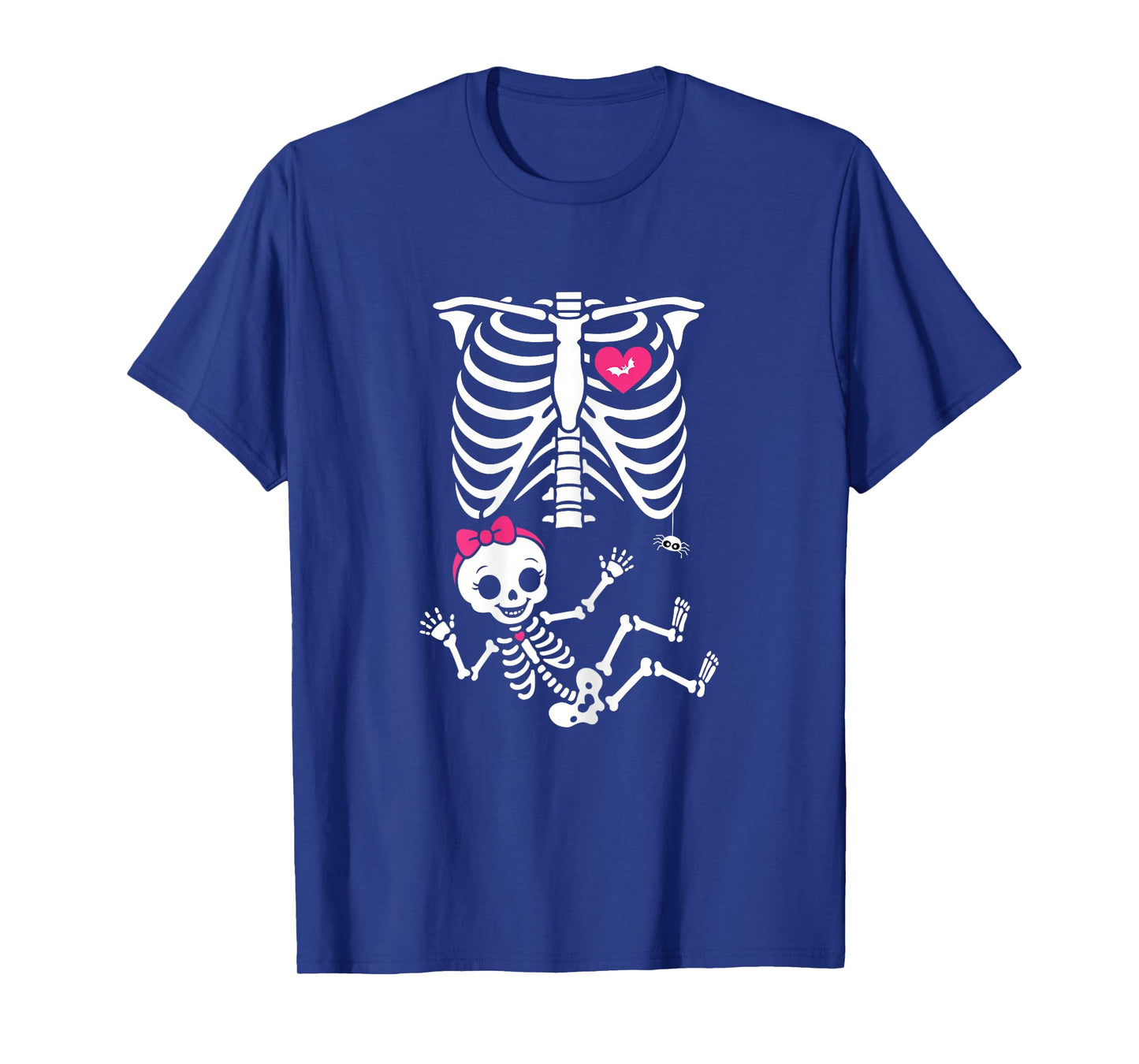 Halloween Costume Pregnant Woman Girl Pumpkin Rib Cage T-Shirt