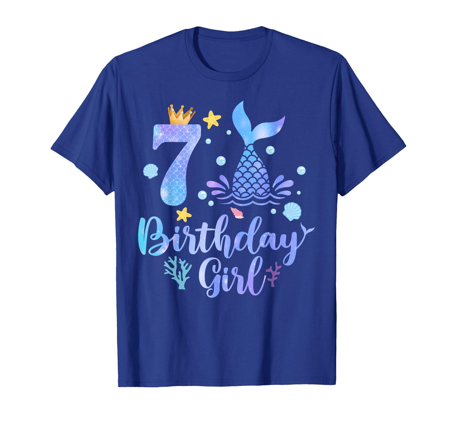 7th Birthday Girl Mermaid 7 Year Old Its My Birthday Girl T-Shirt