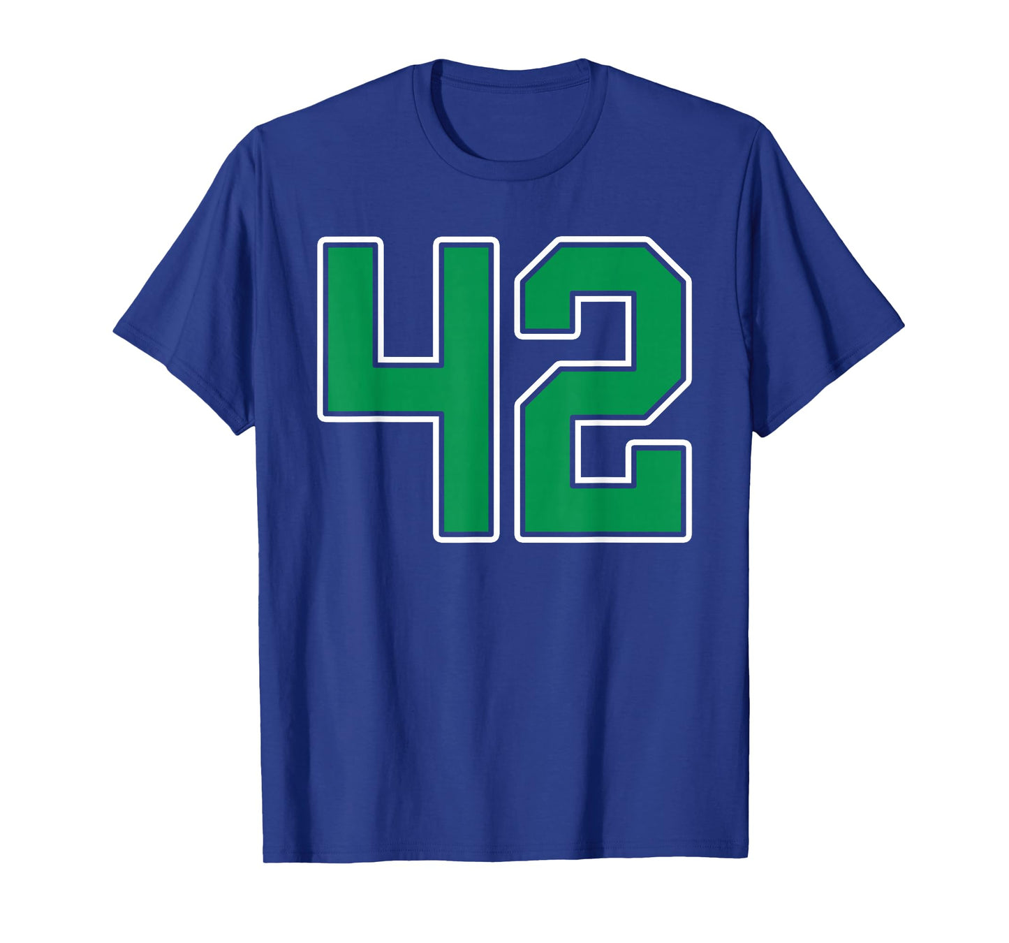 Kelly Green White Number 42 Jersey Player Uniform #42 T-Shirt