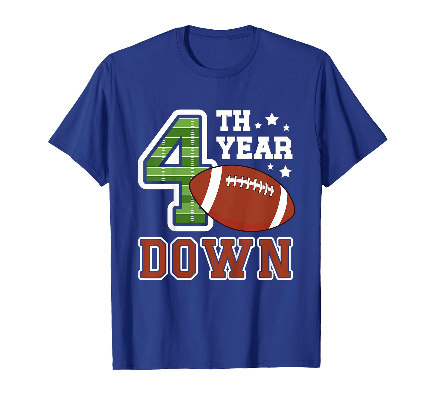 Kids 4th Football Birthday Party 4 Year Old Football Player T-Shirt