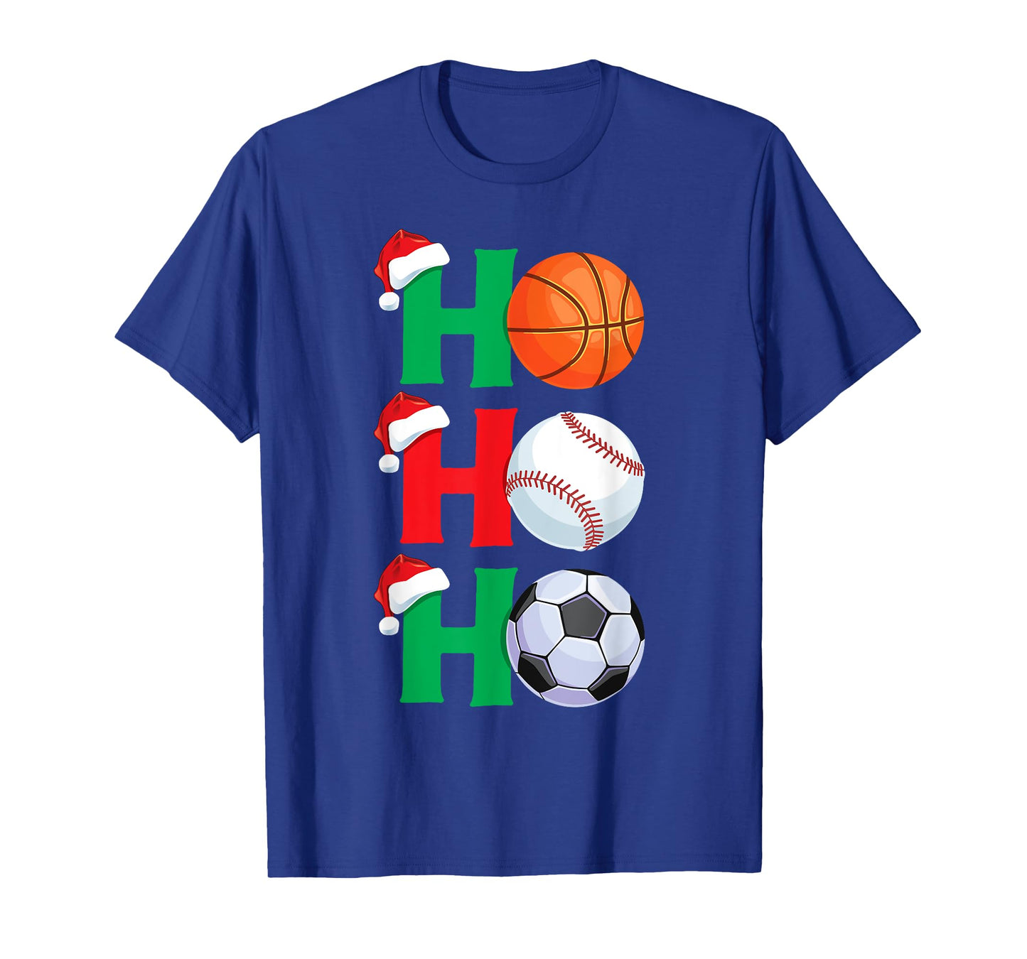 Ho Ho Ho Boys Christmas Sports Basketball Baseball Soccer T-Shirt