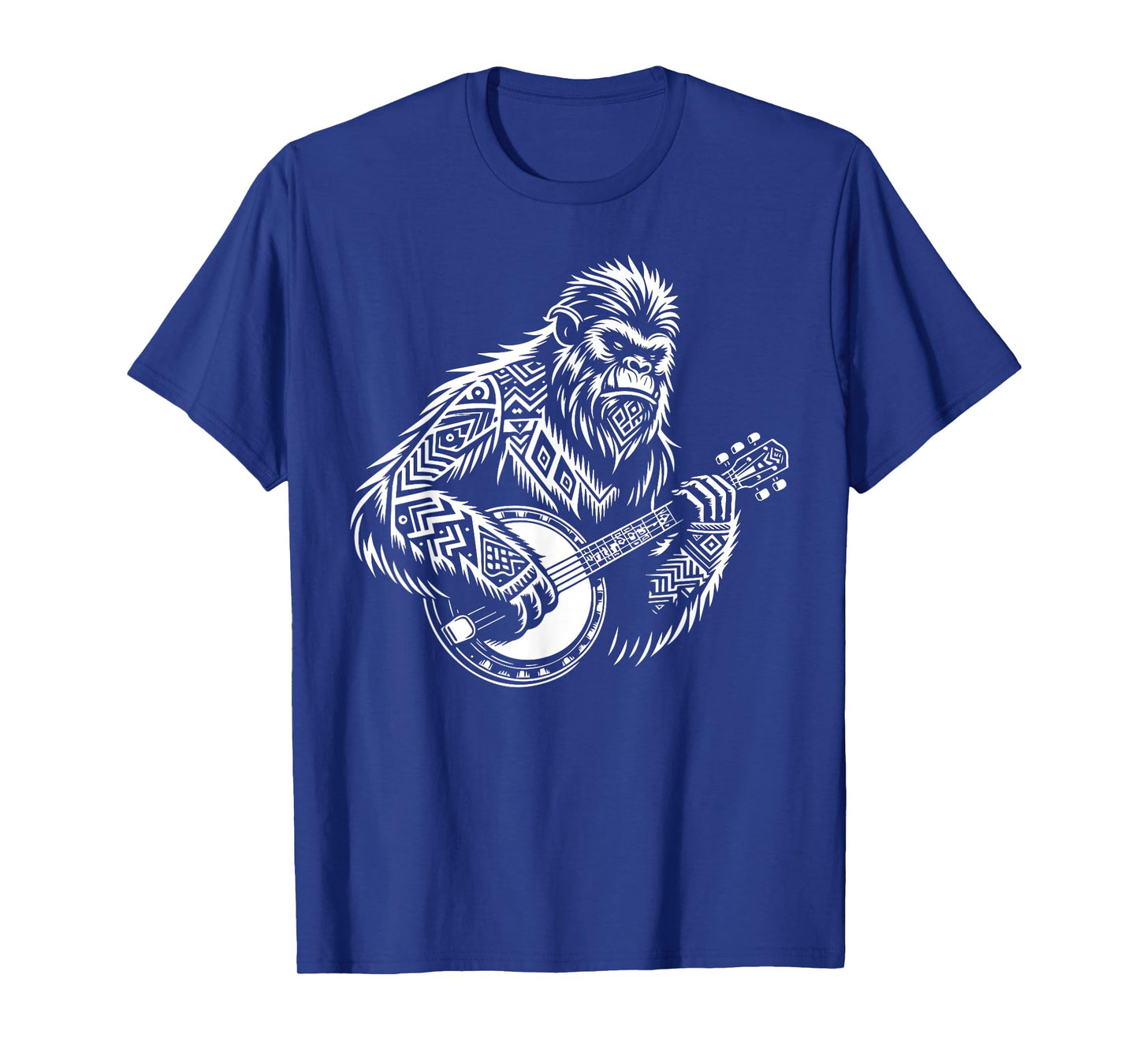 Zen Bigfoot Playing Banjo Tribal Art Music Fest Sasquatch T-Shirt