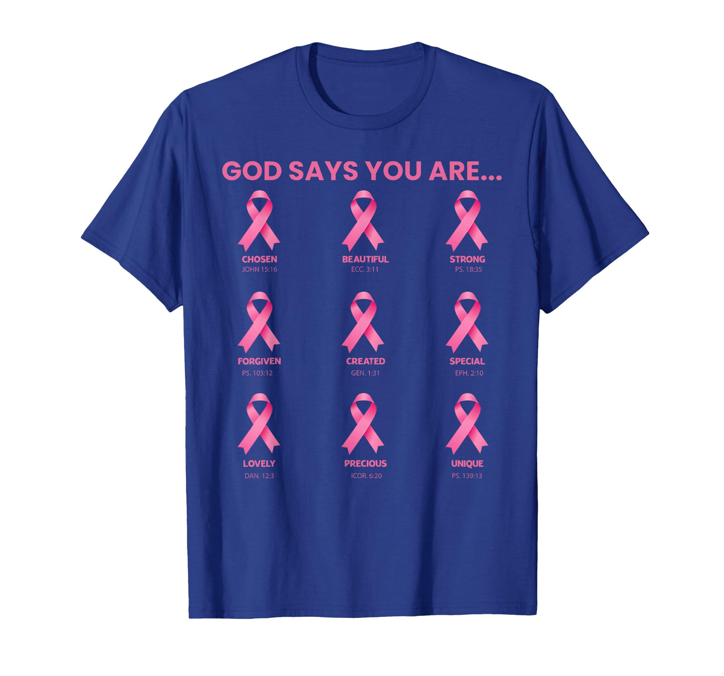 God Says You are Breast Cancer Christian Pink Ribbons Bible T-Shirt