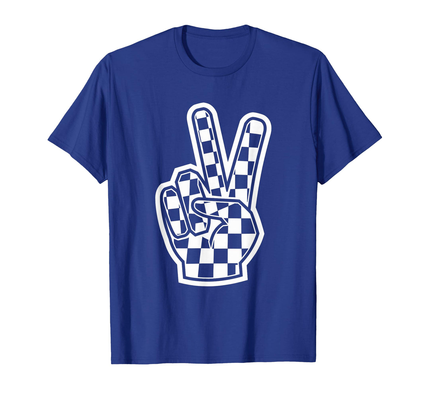 Peace Sing Checkered Hand Loving Toddlers Graphic Women Men T-Shirt