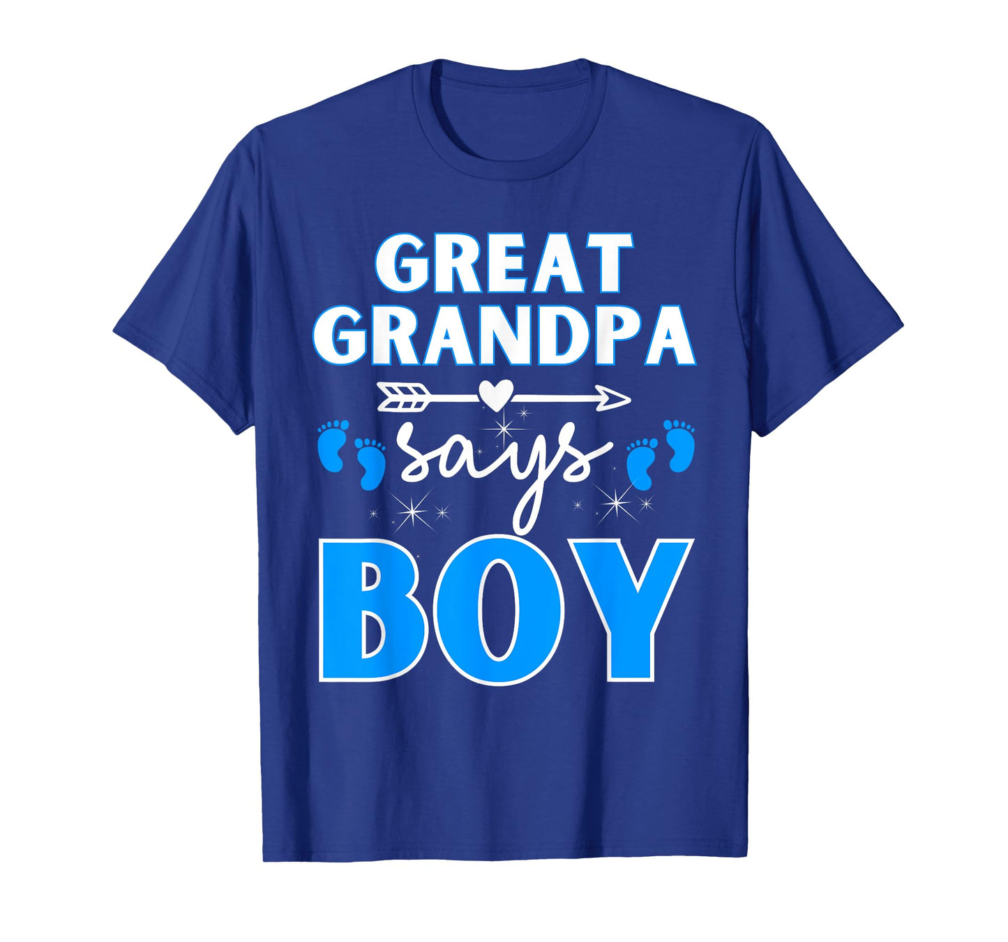 Great Grandpa Says Boy Gender Reveal Team Blue Pregnancy Tee T-Shirt