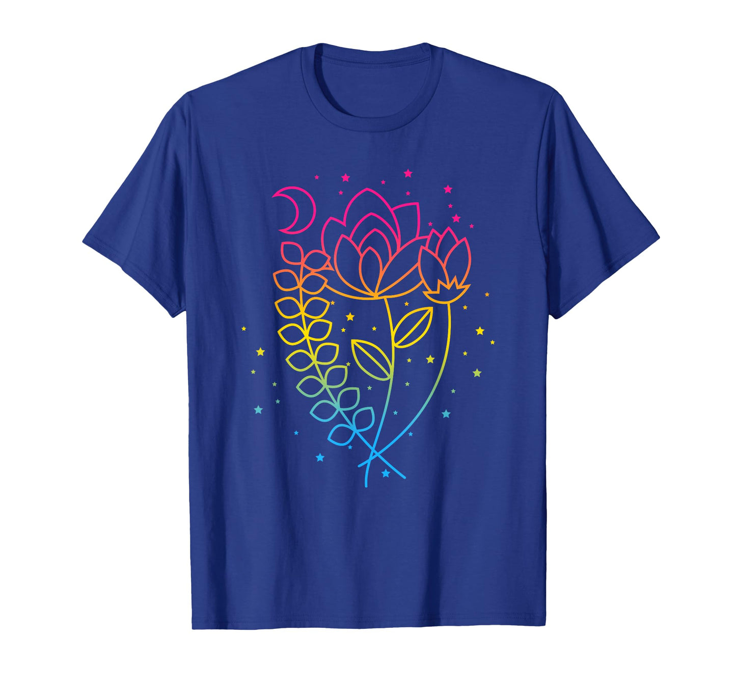 Pansexual Floral Pan Pride Flag Colors Subtle Boho Lotus T-Shirt