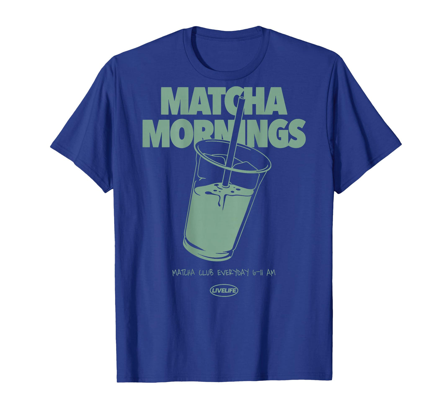 MATCHA MORNINGS X LIVELIFE Green Tea Matcha Latte Back T-Shirt