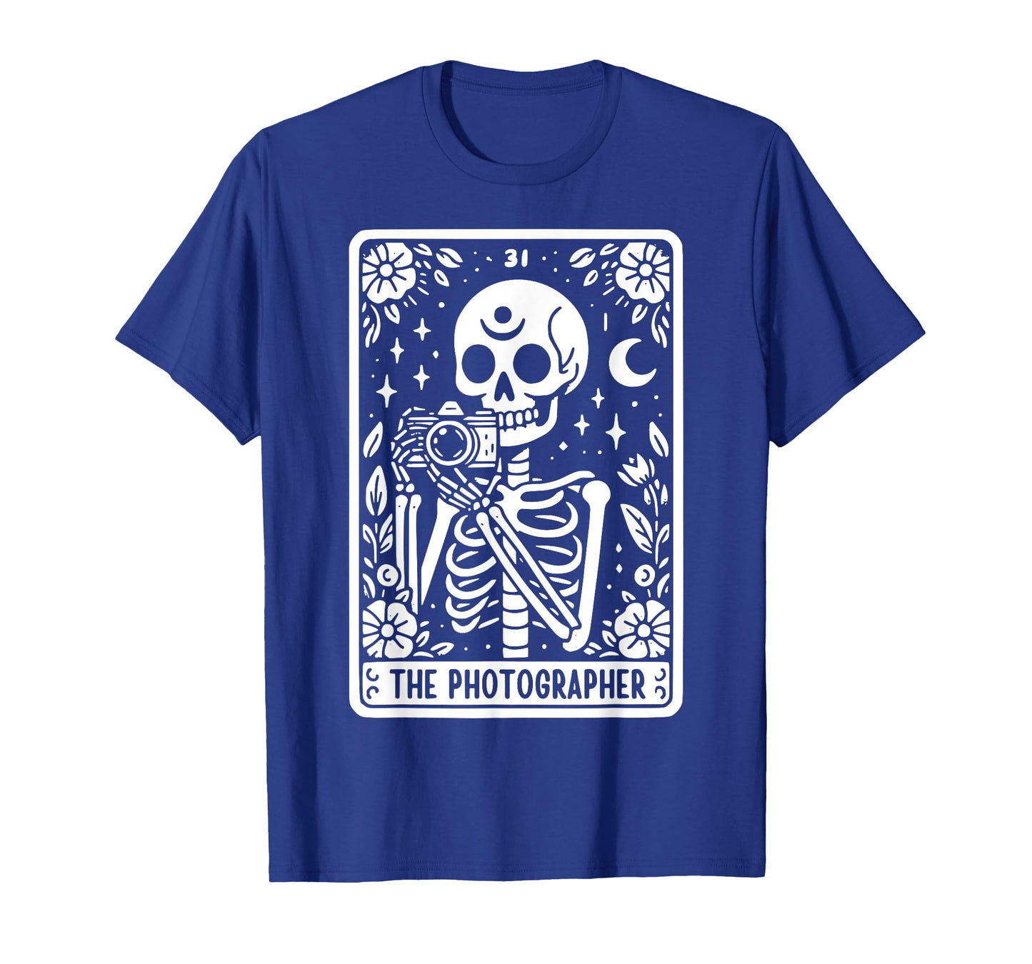 The Photographer Skeleton Tarot Card Photographer Cameraman T-Shirt