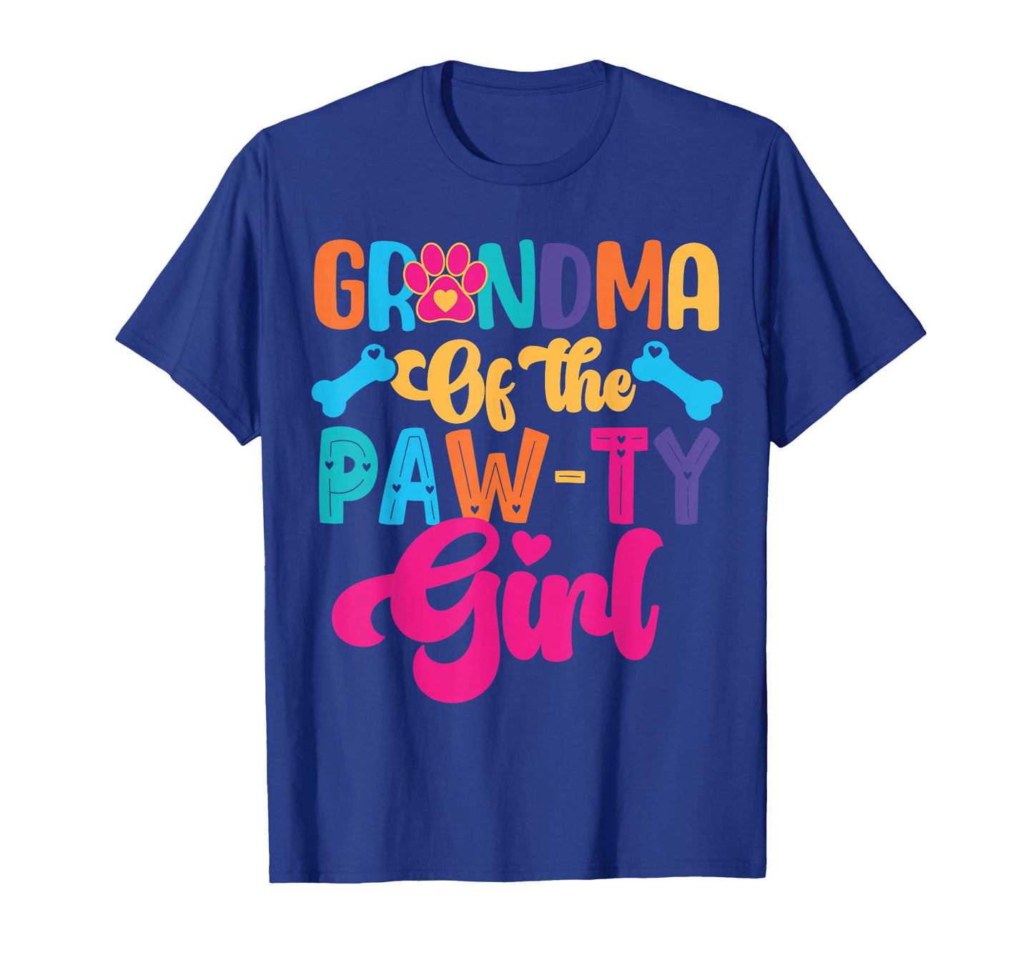 Grandma Of The Birthday Girl Dog Paw Family Matching Party T-Shirt