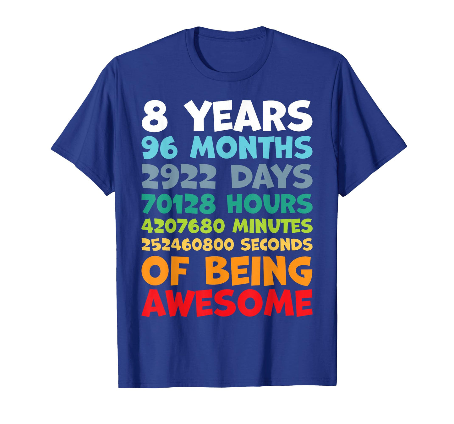 8 Year Old BDay Decorations Son Boy 8yr 8th Birthday T-Shirt