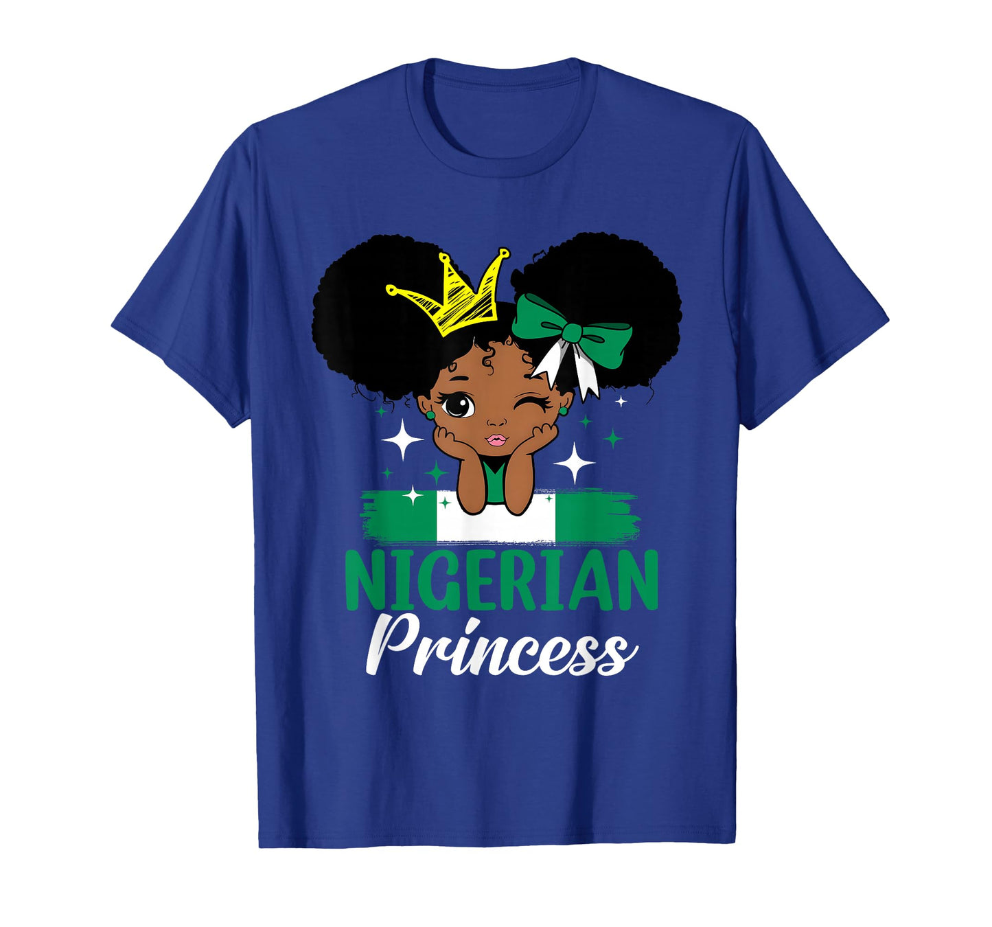 Nigerian Princess Nigeria Girl Melanin Cute Nigerian Flag T-Shirt