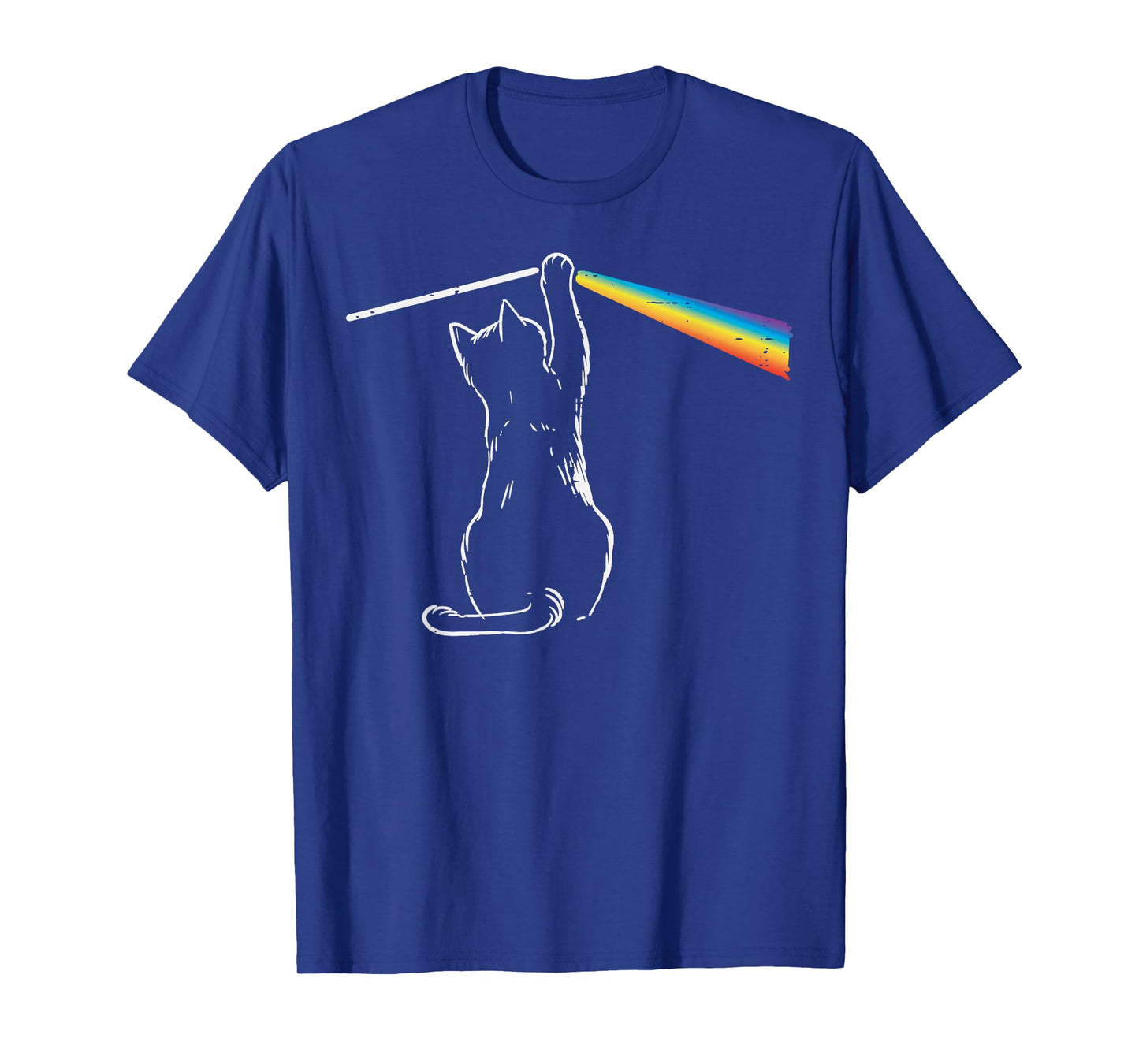 Cat Rainbow Light Cool Prism Science Spectral Men Women Kids T-Shirt