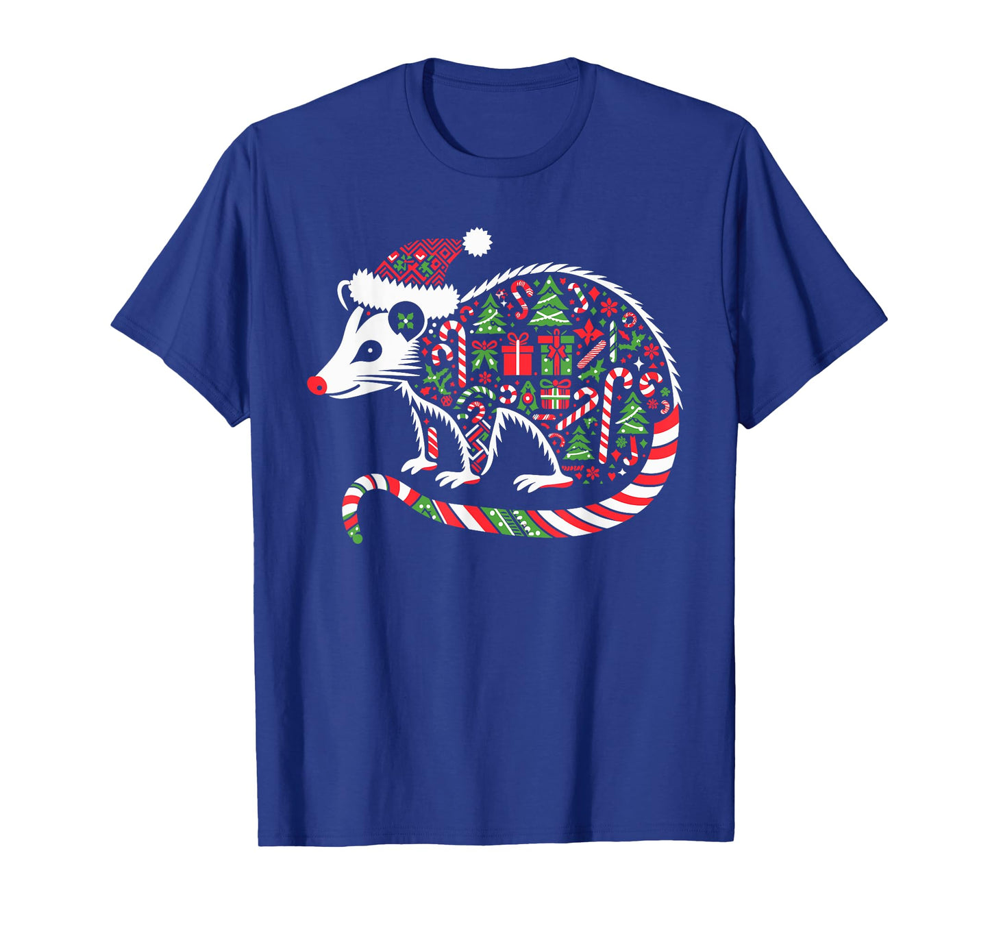 Christmas Tree Candy Possum Santa Christmas Womens Mens Kids T-Shirt