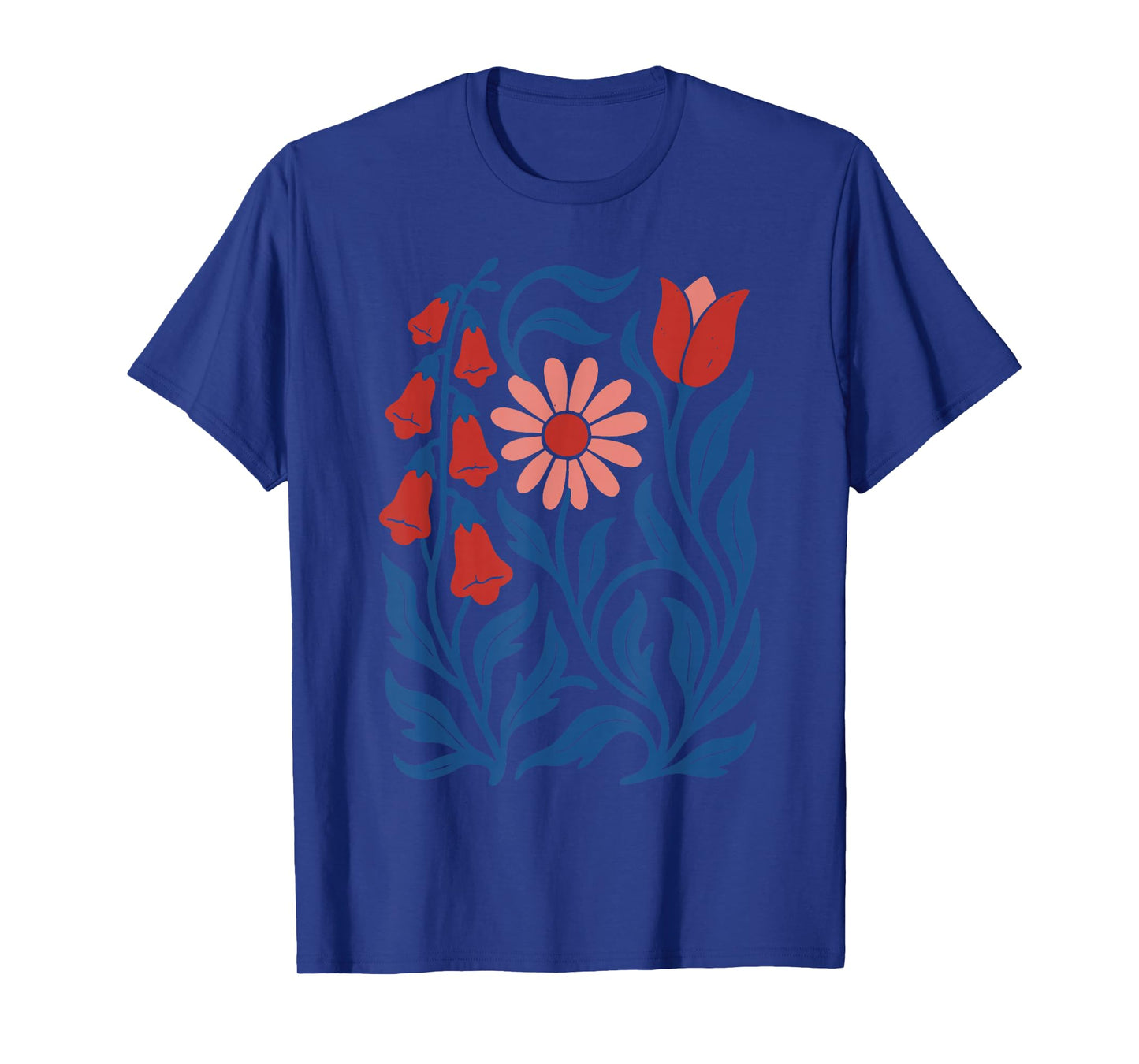NO WORDS Subtle Foxglove Daisy Tulip T-Shirt