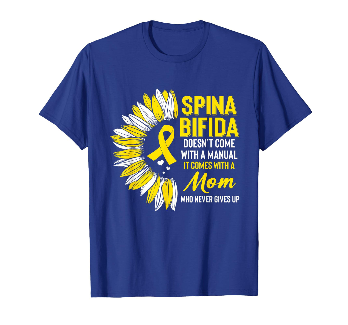 Spina Bifida Awareness Mom Mother Sunflower Yellow Ribbon T-Shirt