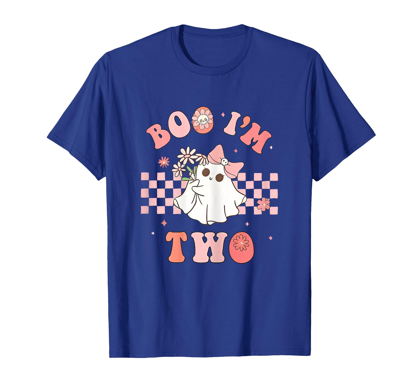 Boo I'm Two Ghost Pink Bow 2nd Birthday Halloween Girls T-Shirt