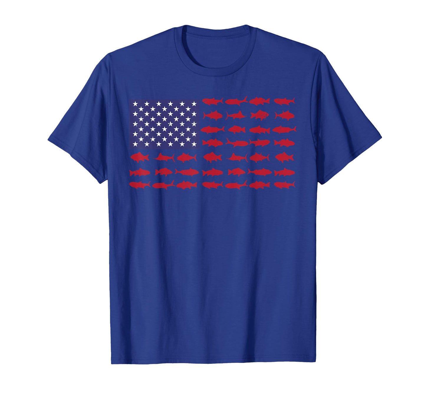 American Flag Fishing Men Kids Bass Fish Dad USA Patriotic T-Shirt