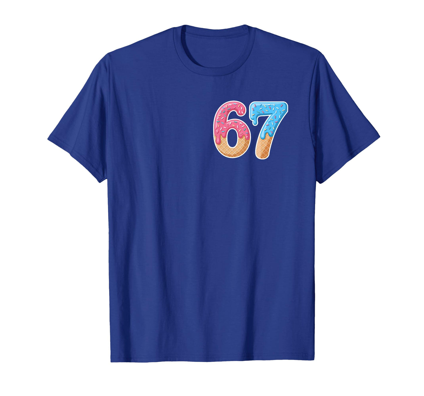 67 Six Seven 6 7 Meme Ice Cream Drip Front and Back T-Shirt