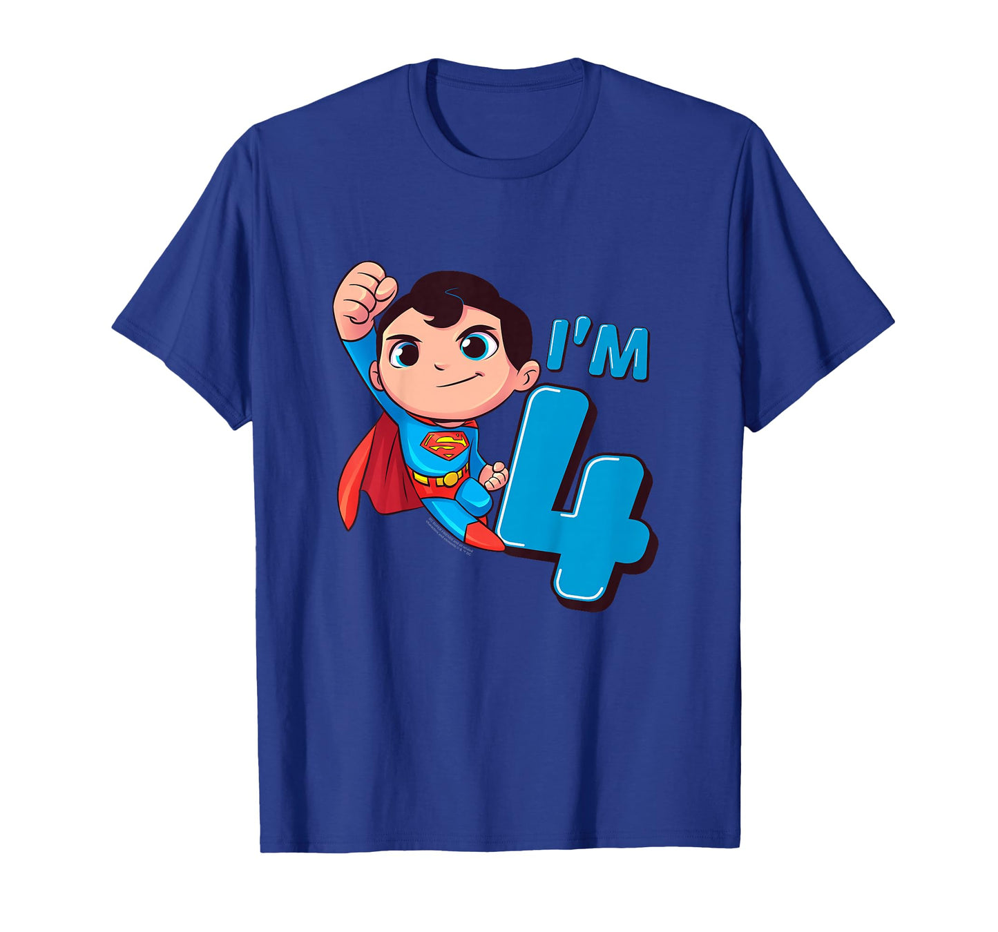 Kids Superman 4th Birthday Cute I'm 4 T-Shirt