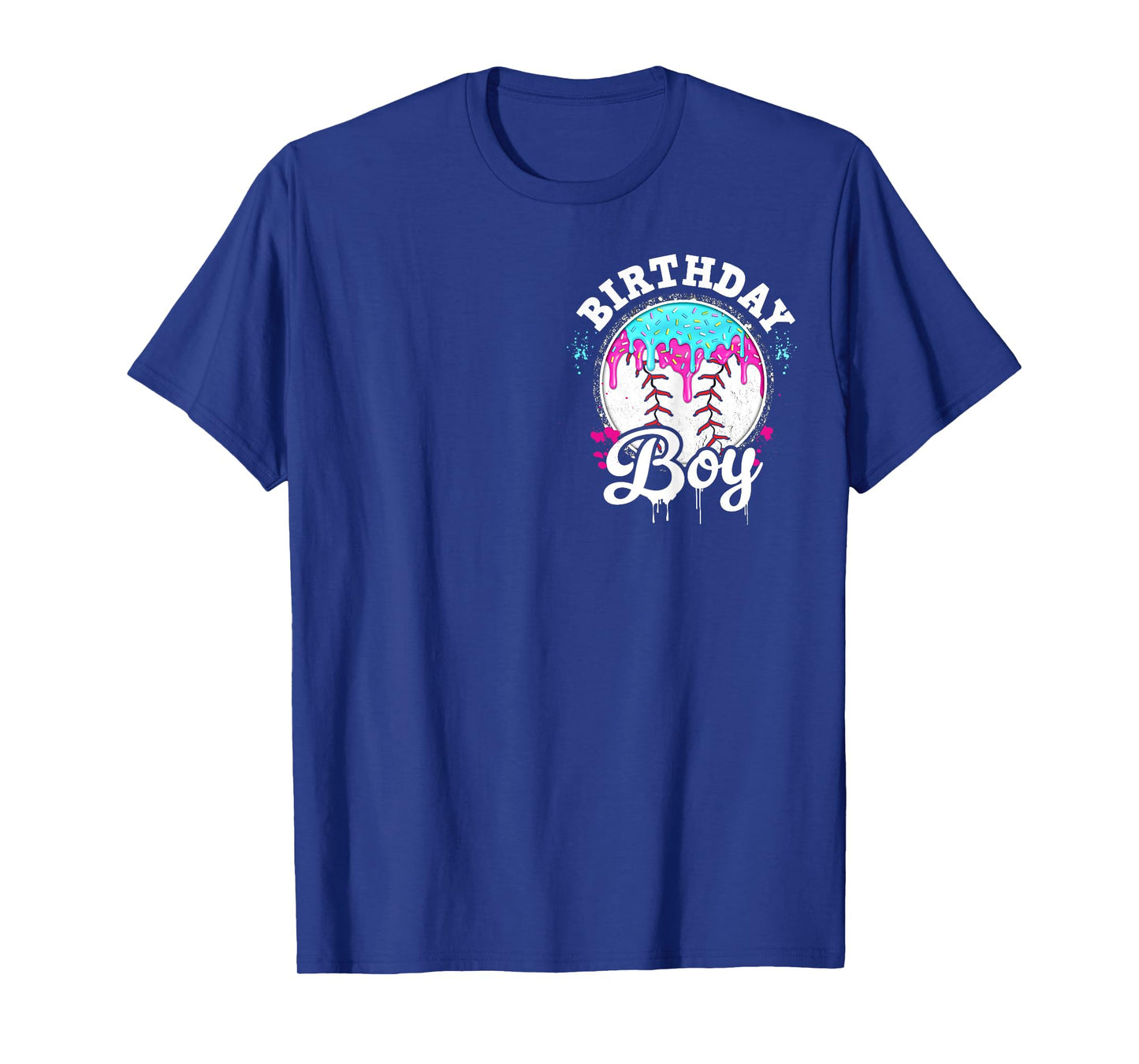 Baseball 6 Year Old Ice Cream Drip 6th Birthday Boy Number 6 T-Shirt