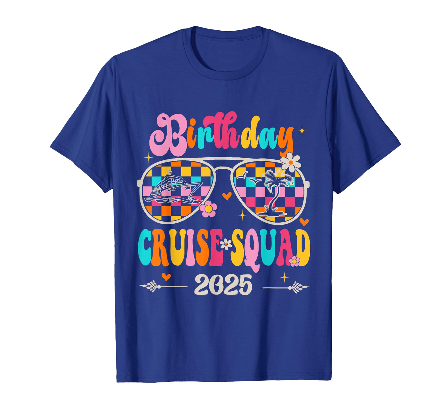 Retro Birthday Cruise Squad 2025 Sunglasses Cruise Birthday T-Shirt