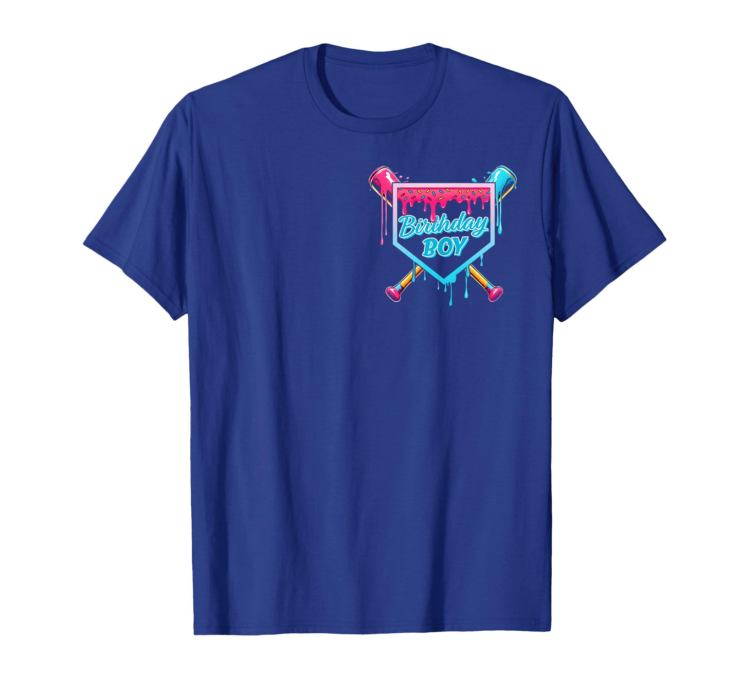 Baseball 6 Year Old Ice Cream Drip 6th Birthday Boy Number 6 T-Shirt