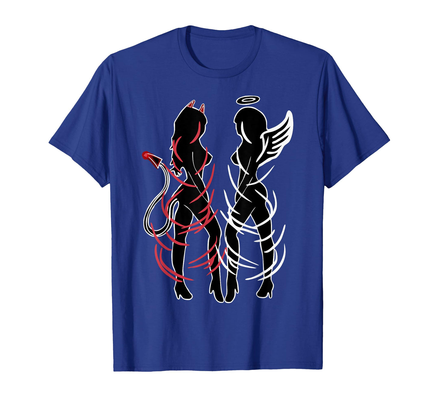 Sexy Women Illustration Duality Symbol Devil And Angel Girls T-Shirt