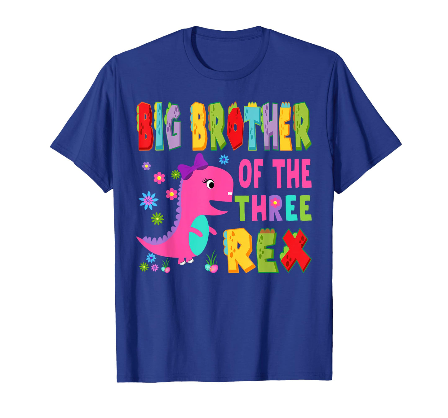 Big Brother Of The Three Rex 3Rd Birthday Boy Dinosaur T-Rex T-Shirt
