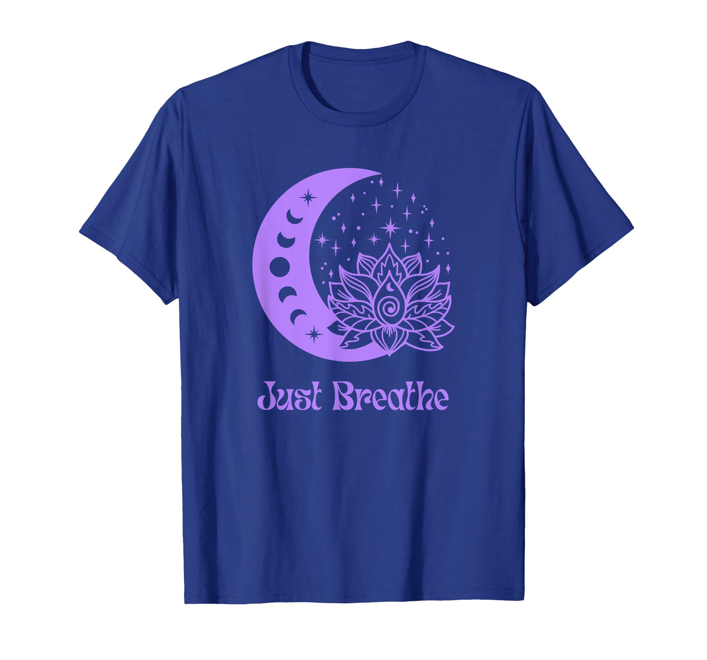 Yogi Purple Moon Phase Yoga Meditation Just Breathe Women's T-Shirt