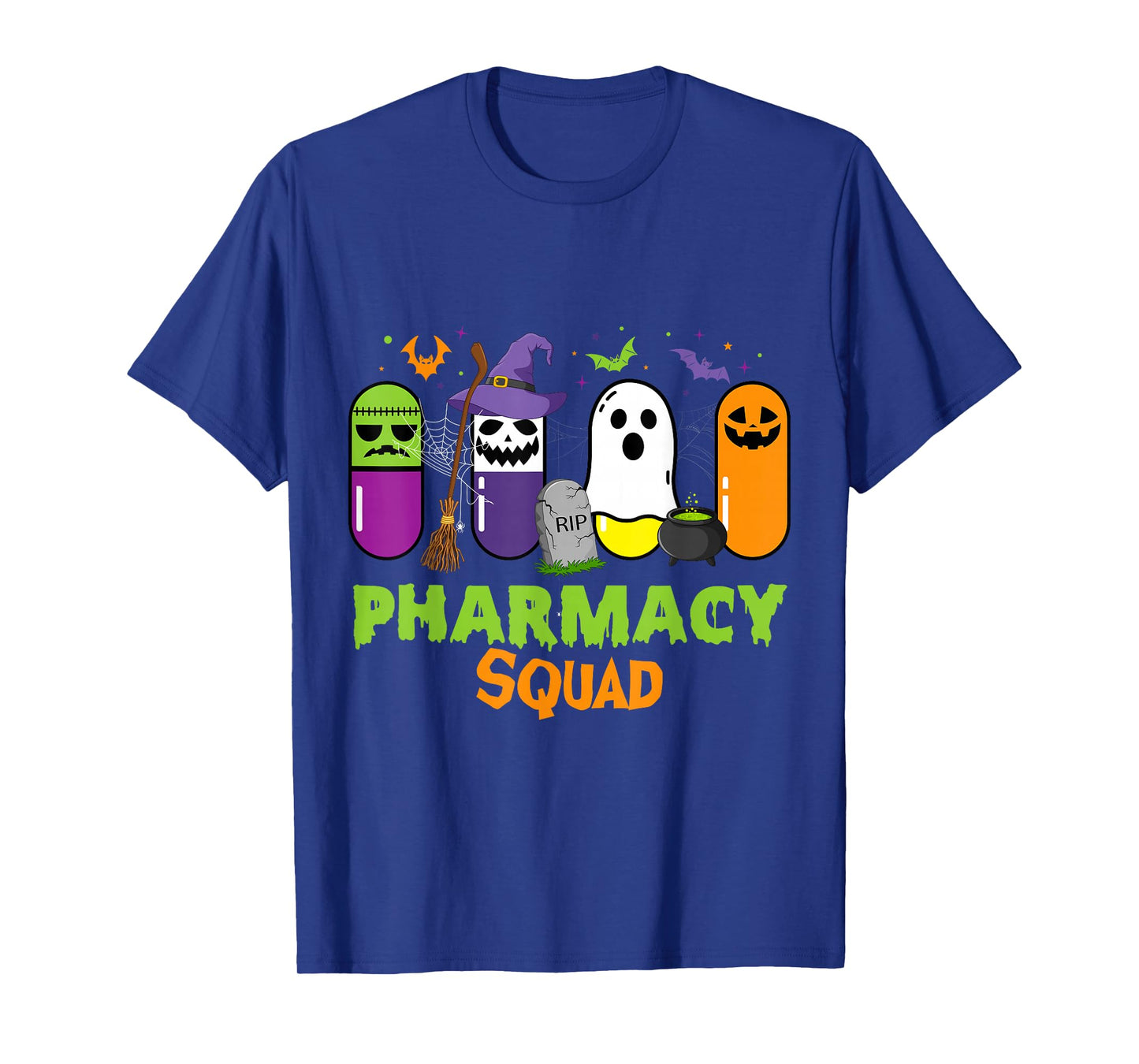 Funny Halloween Pills Pharmacy Squad Costume Pharmacist Tech T-Shirt