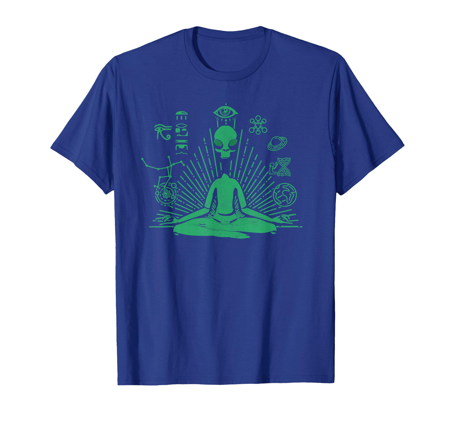 Green Alien Shirt UFO Zen Yoga Meditation Funny T-Shirt