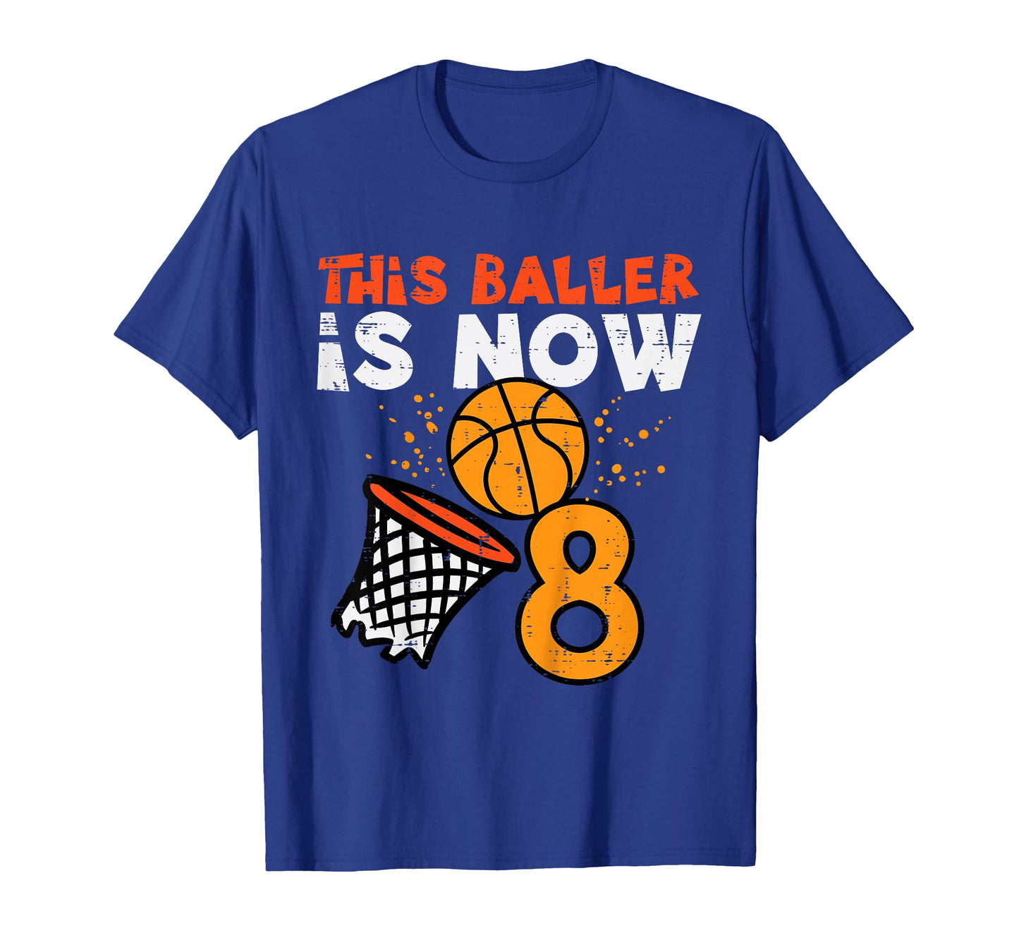 This Baller Is Now 8 Basketball 8th Birthday Bday Boys Kids T-Shirt