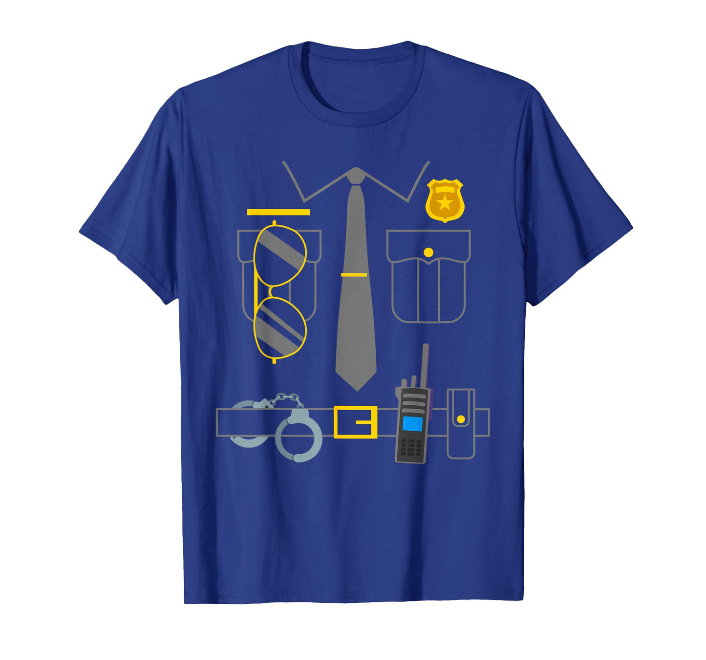 Policeman Costume Funny Police Officer Wearing Cops Kids T-Shirt