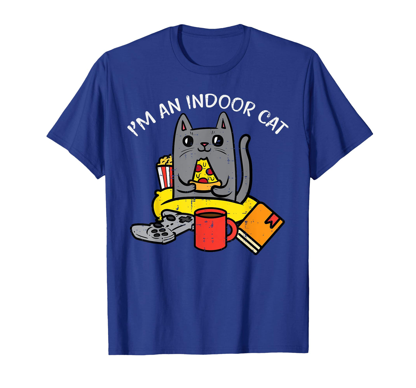 Im Indoor Cat Gaming Controller Pizza Gamer Men Boys Kids T-Shirt