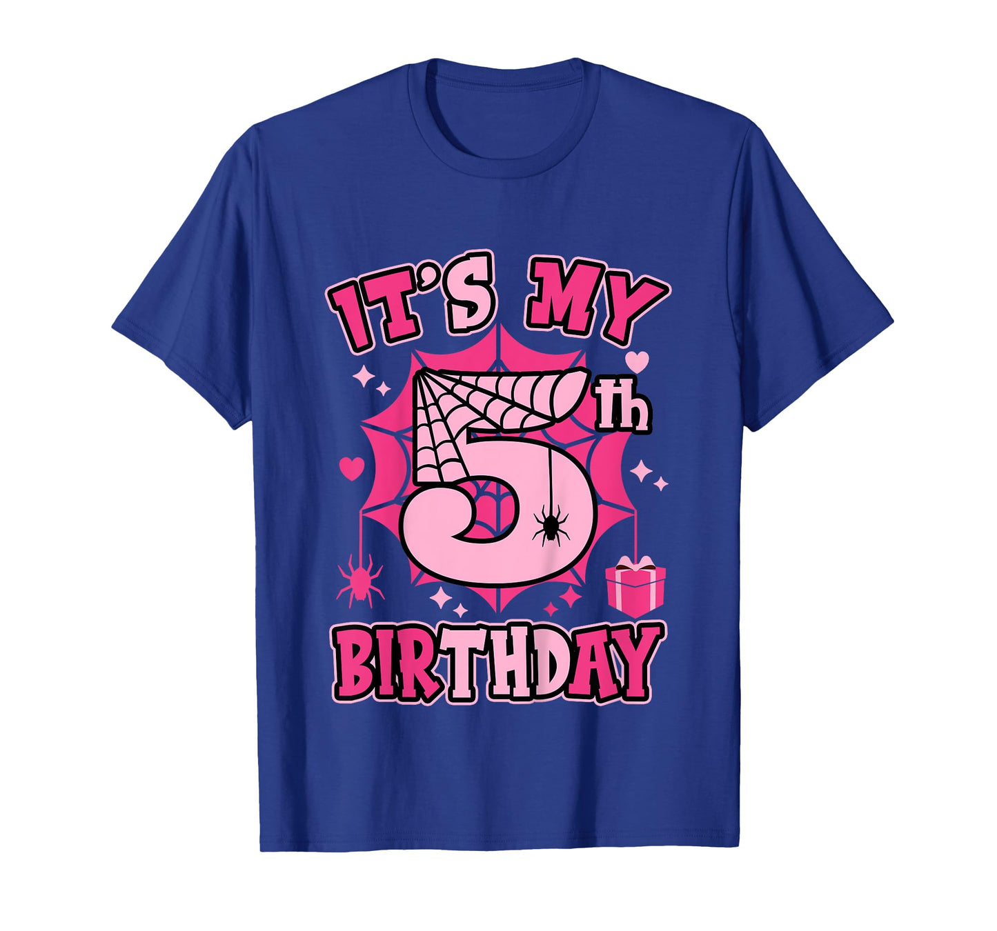 Kids It's My 5th Birthday Spider Girl Costume Party 5 Year Old T-Shirt