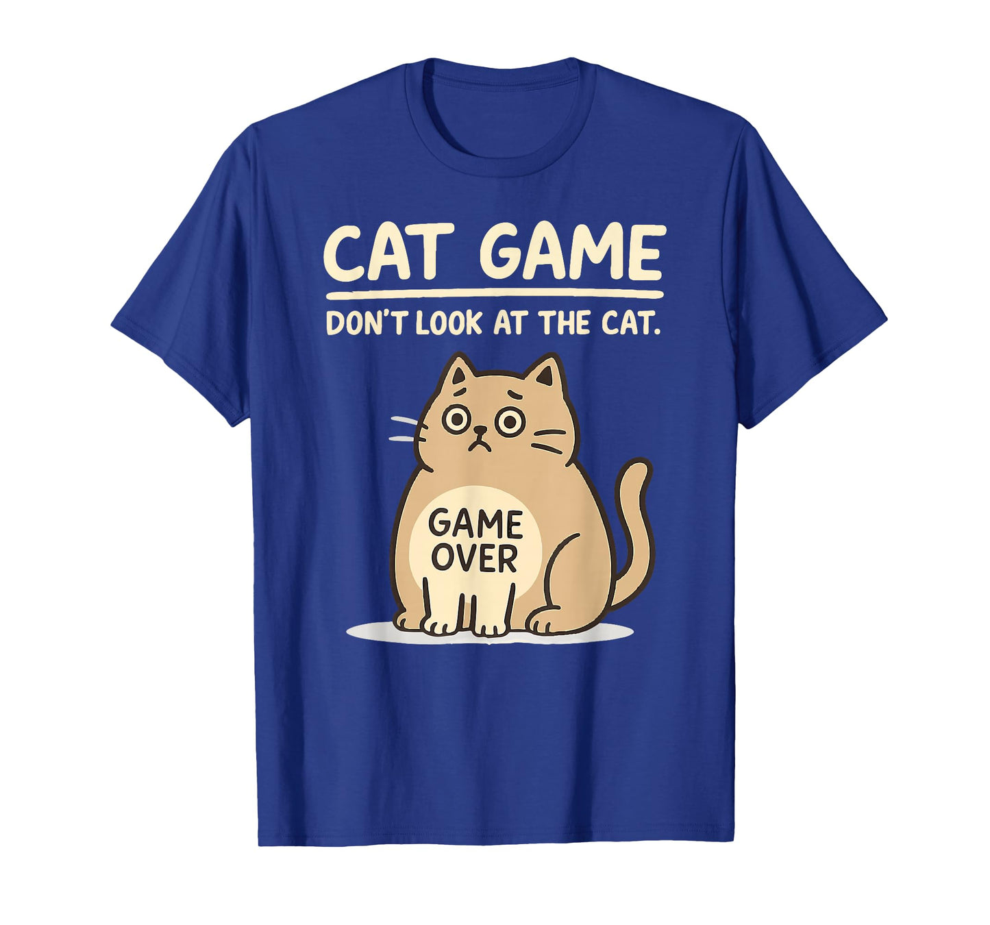 Cat Game Over Funny Cat Owner Hilarious Fat Retro Cat Meme T-Shirt